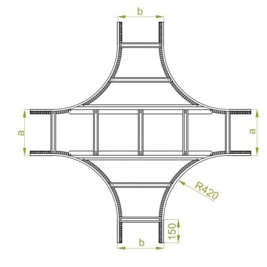 Križni kos kabelske lestve CZDC300H100 N