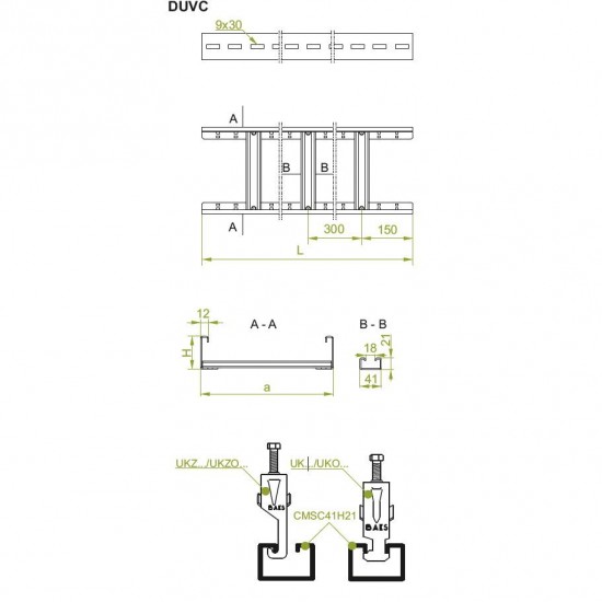 Kabelska lestev DUVD100H60/3