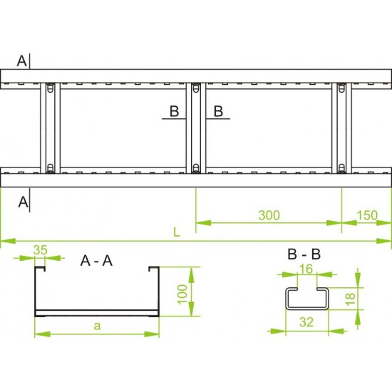 Kabelska lestev DST600H100/6