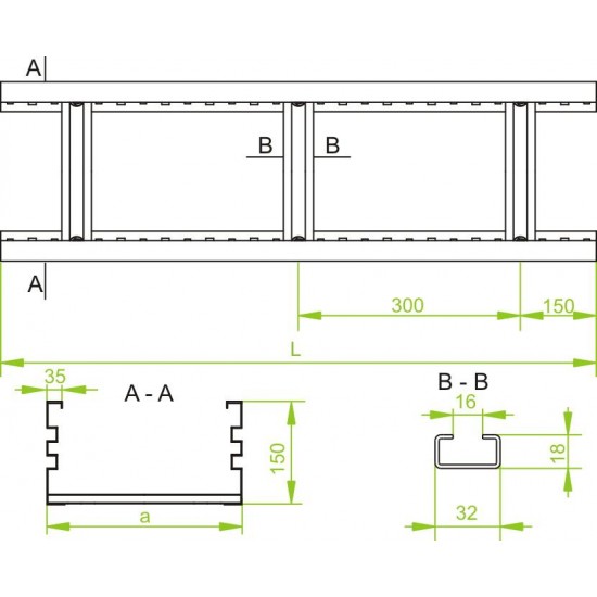 Kabelska lestev DSP300H160/6