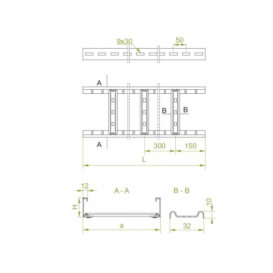 Kabelska lestev DKP400H45/6 N