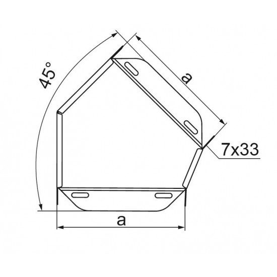 45° Horizontalni kot KKMBJ150H100