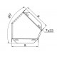 45° Horizontalni kot KKMBJ300H110