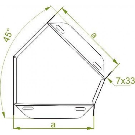 45° Horizontalni kot KKMBJ50H60 E-90