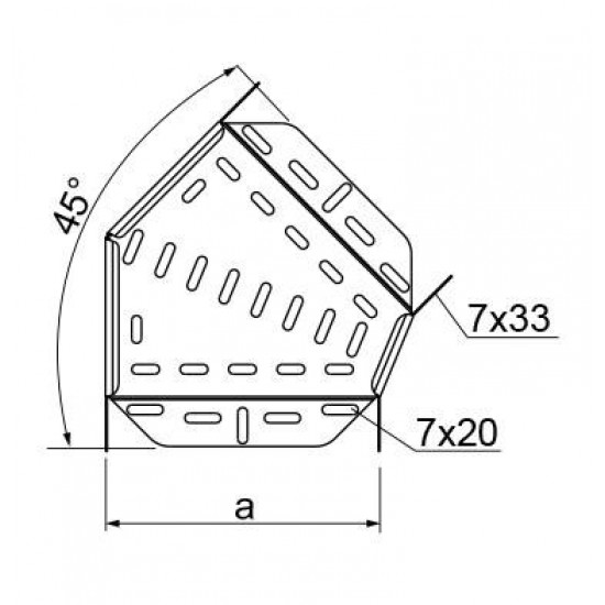 45° Horizontalni kot KKMJ300H100
