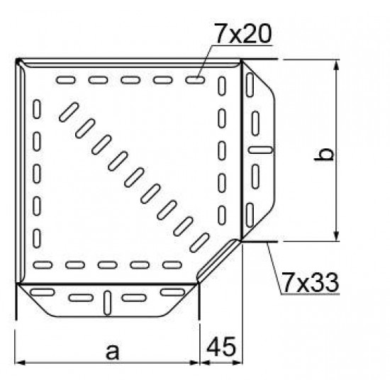 90° Horizontalni kot KKJ300H100