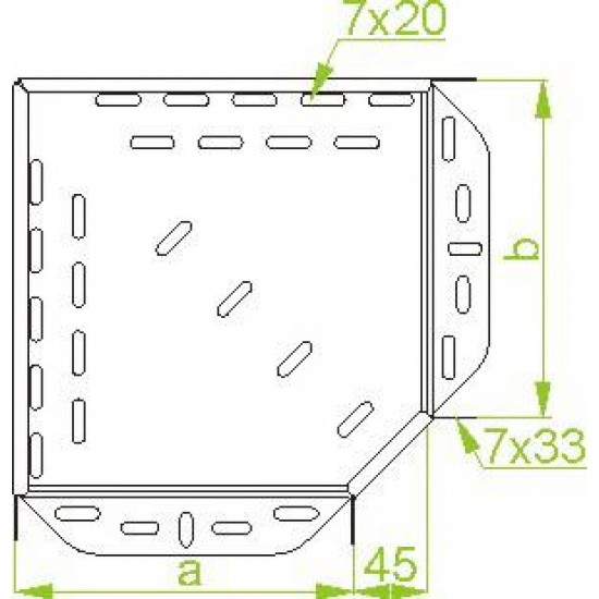90° Horizontalni kot KKP500H60 E-90