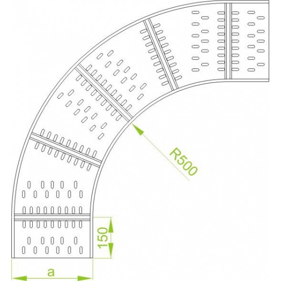90° Horizontalni kot KKST600H150