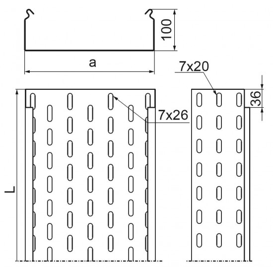 Kabelski kanal KCL400H100/3