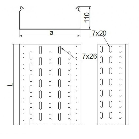 Kabelski kanal KCJ100H110/3N