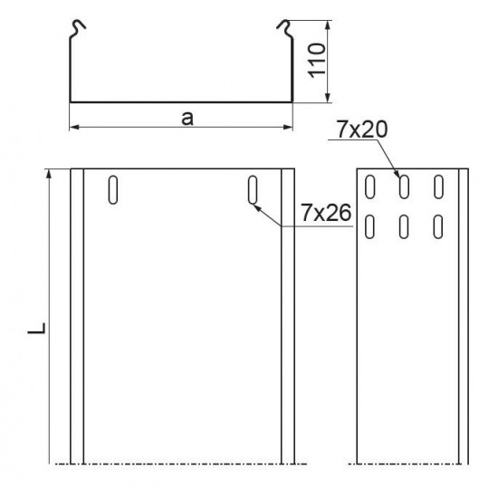 Kabelski kanal KBP500H110/3