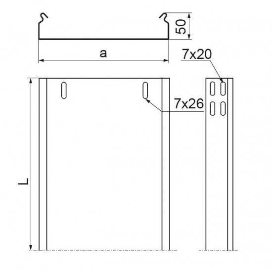 Kabelski kanal KBP100H50/3