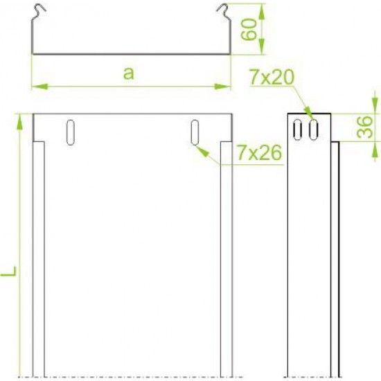 Kabelski kanal KBL300H60/3E E-90