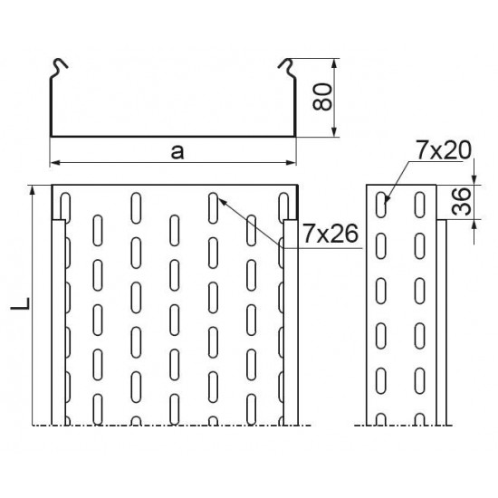 Kabelski kanal KCL200H80/3 N