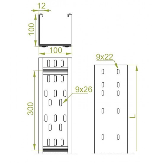 Kabelski kanal KSC100H100/6N