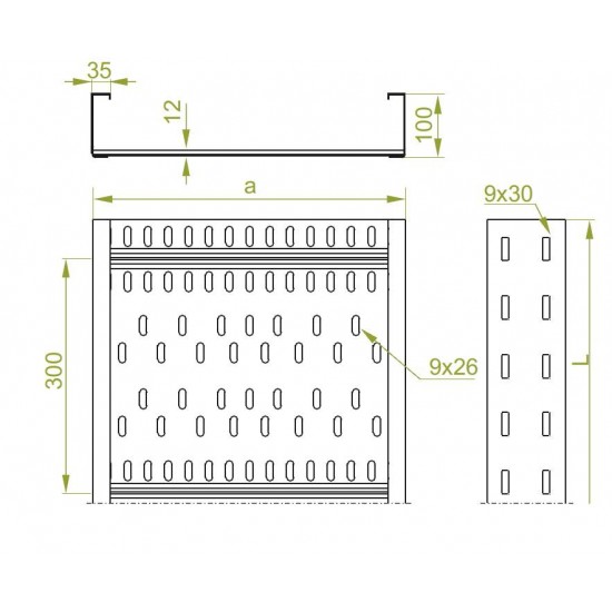 Kabelski kanal KSC300H100/3N