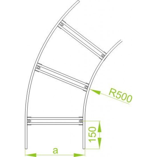 45 ° Horizontani pregib LDSMT300H160