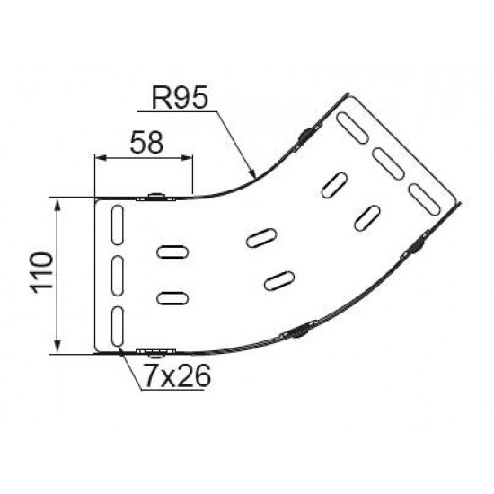 45° Vertiklani upogib LUMJ100H110