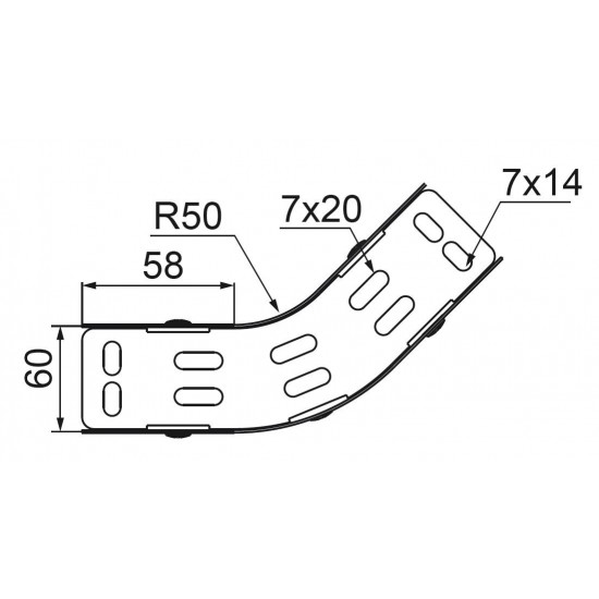 45° Vertiklani upogib LUMP500H60 E-90