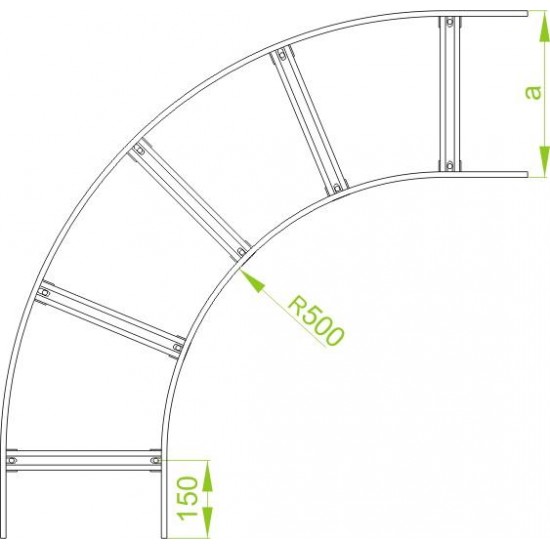 90° Horizontalni kot LDST200H150