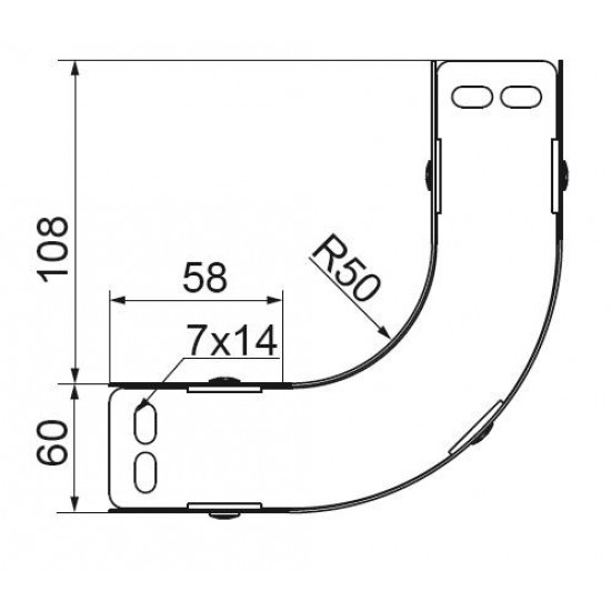 90° Vertikalno koleno LUBP100H60 E-90