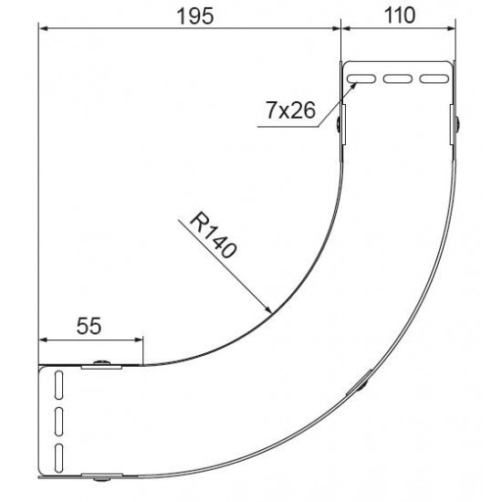 90° Vertikalni kot LUPP500H110