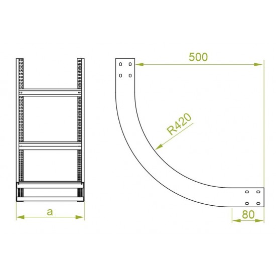 90° Vertikalni lok - Notranji LPDWC400H100N
