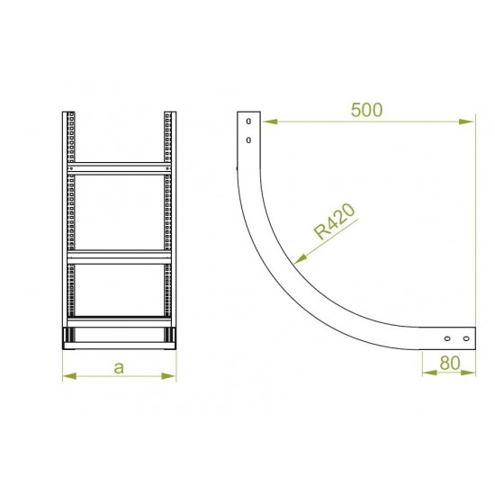 90° Vertikalni lok - Notranji LPDWC400H50N