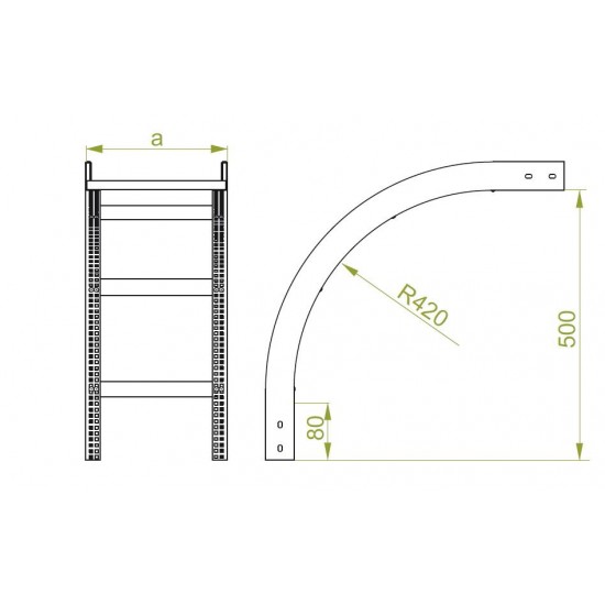 90° Vertikalni lok - Zunanji LPDZC500H50N