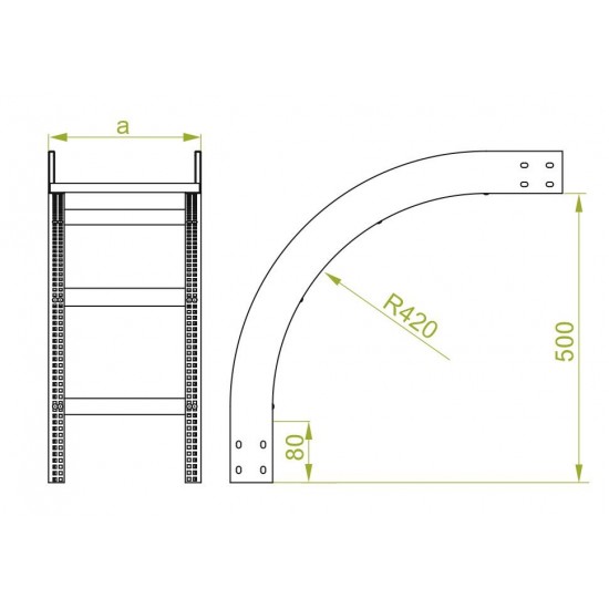 90° Vertikalni lok - Zunanji LPDZC600H100N