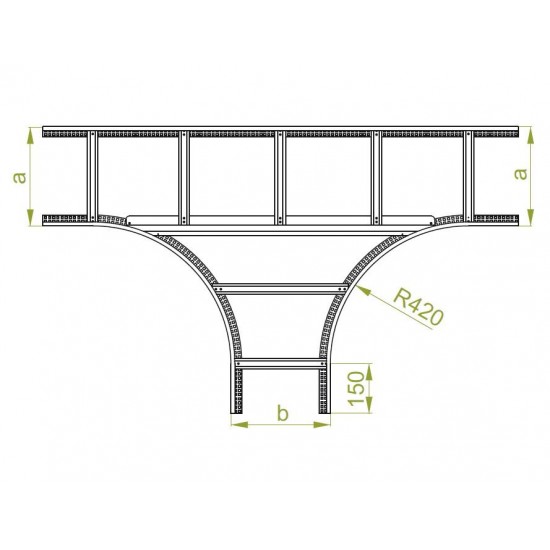 "T" kos kabelskega kanala horizontalni TDC500H120 N