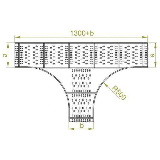 "T" kos kabelskega kanala horizontalni TKSC400H110
