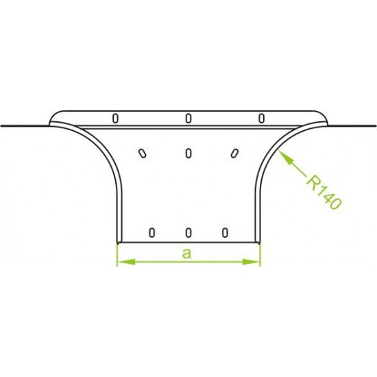 "T" kos kabelskega kanala z nastavki TKZDP500H100
