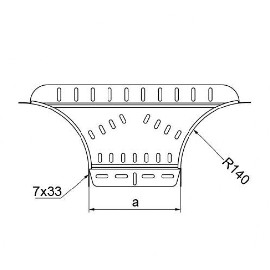 "T" kos kabelskega kanala z nastavki TKDP300H60 E-90