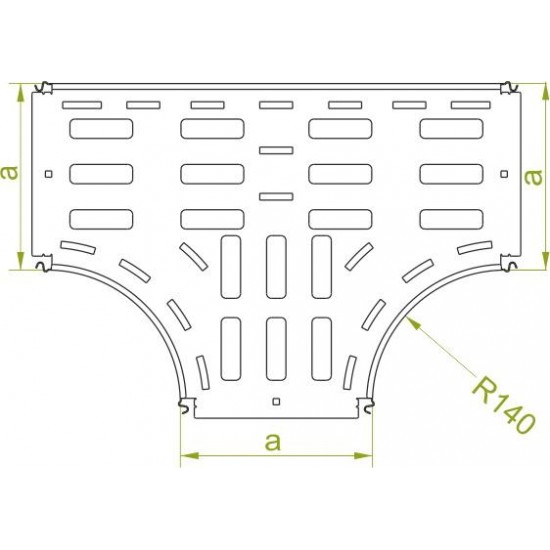 "T" kos kabelskega kanala horizontalni TKS150H60 E-90