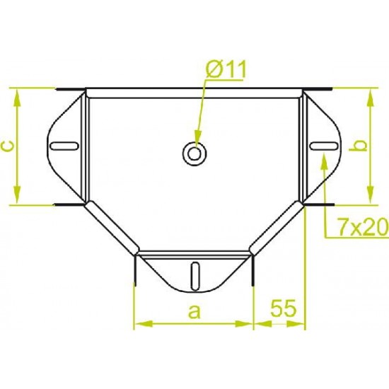 "T" kos kabelskega kanala horizontalni - barvan TKLJ75H60L E-90