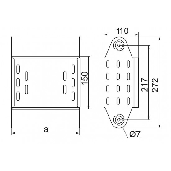 Nastavljiv vertikalni pregibni element ELP600H110