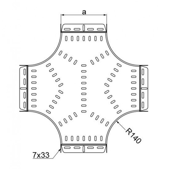 Križni kos kabelskega kanala CZKPP600H110