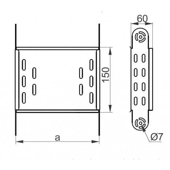 Nastavljiv vertikalni pregibni element ELJ100H60 E-90