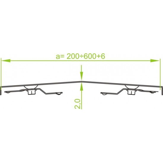 Pokrov za  45° horizontalni lok z zaklepom PZKKSMC100