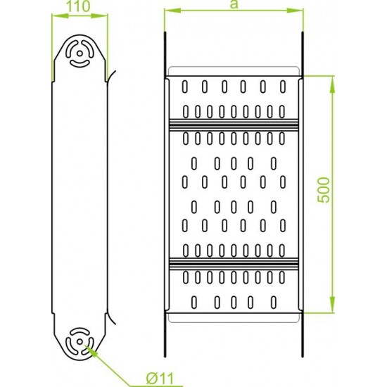 Nastavljiv vertikalni pregibni element ELKSC600H110