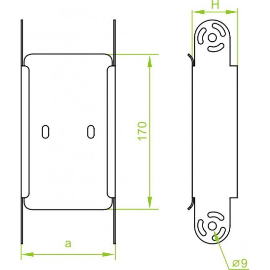 Nastavljiv vertikalni pregibni element ELZP400H50