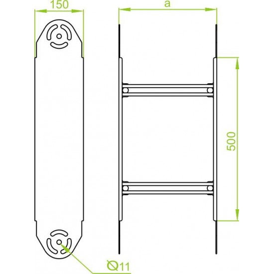 Nastavljiv vertikalni pregibni element ELDST300H150