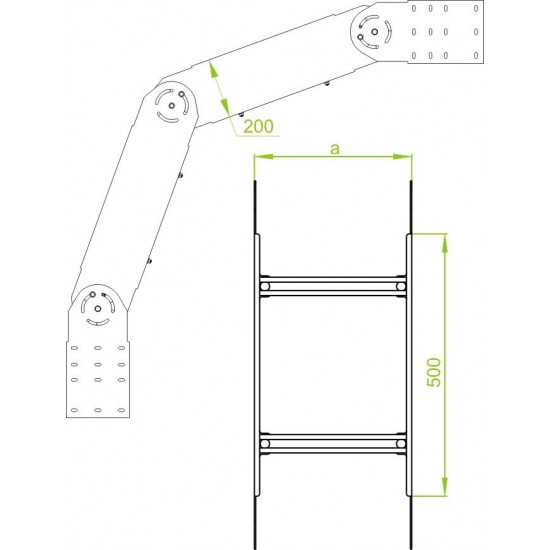 Nastavljivi vertikalni pregib LLDSC300H200