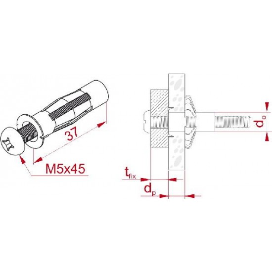 Zidni vložek KKG5x37 E-90