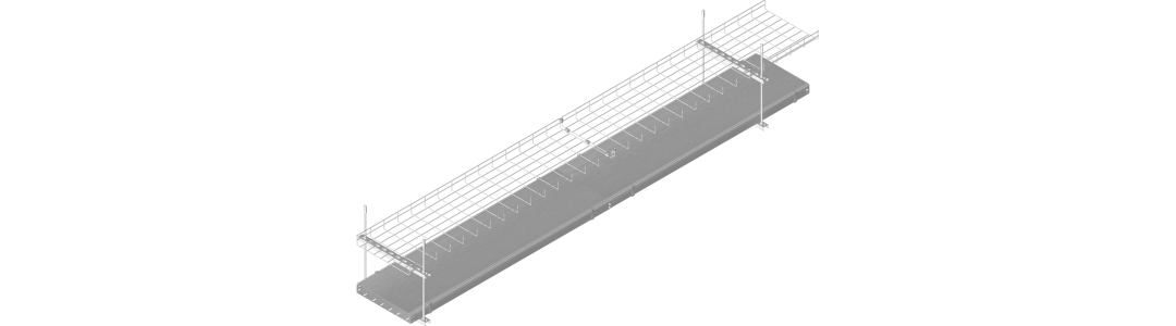 33-1 - Kabelski kanal s pokrovom in mrežni kanal - pritrditev v strop