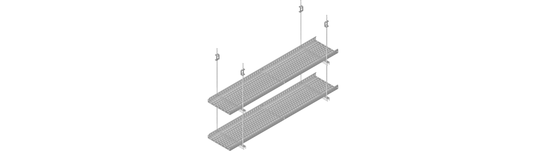 34-2 - Kabelski kanal - pritrditev v strop - 2 nivoja