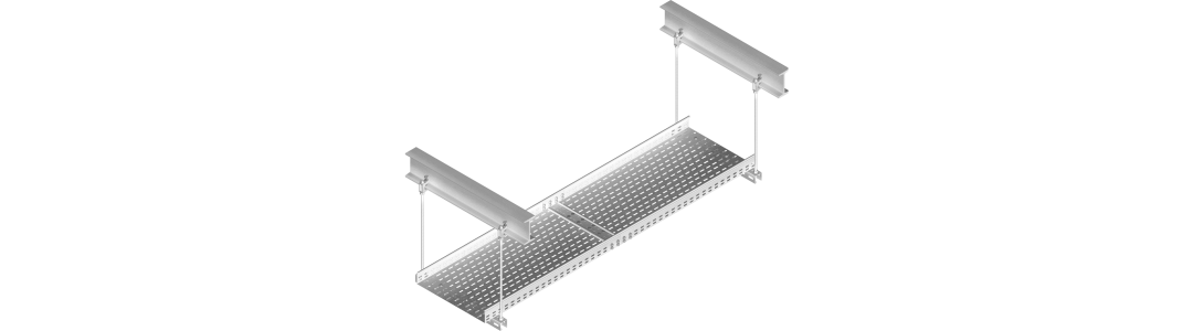42-1 - Kabelski kanal pritrditev na I profil z natičnim kosom ZK8/19 - pritrditev v strop