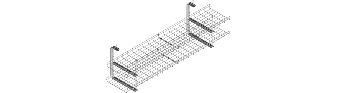 61-2 - Mrežni kanal - pritrditev v strop - v 2 nivojih