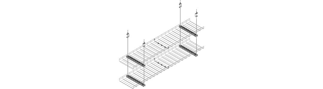63-2 - Mrežni kanal - pritrditev v strop - v 2 nivojih